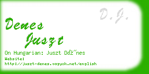 denes juszt business card